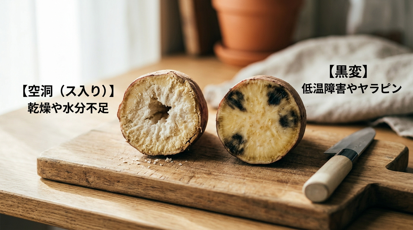 さつまいもに空洞や黒カビを発見!切り落とす基準と注意点を解説