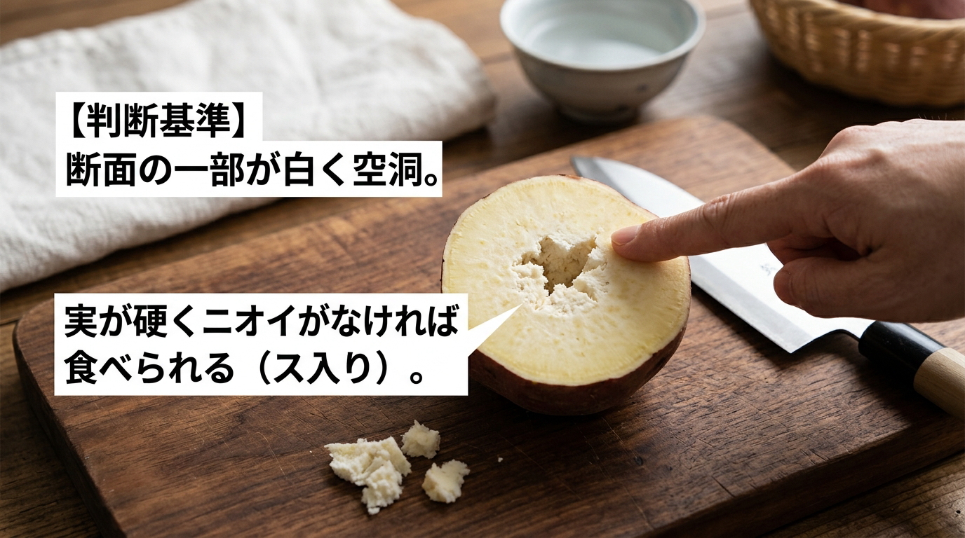 さつまいもに空洞や黒カビを発見!切り落とす基準と注意点を解説