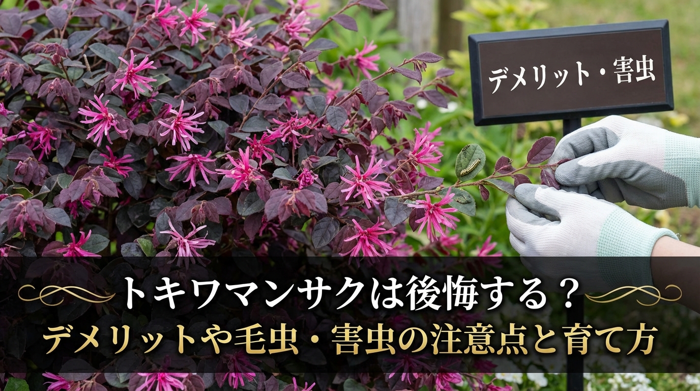 トキワマンサクは後悔する？デメリットや毛虫・害虫の注意点と育て方