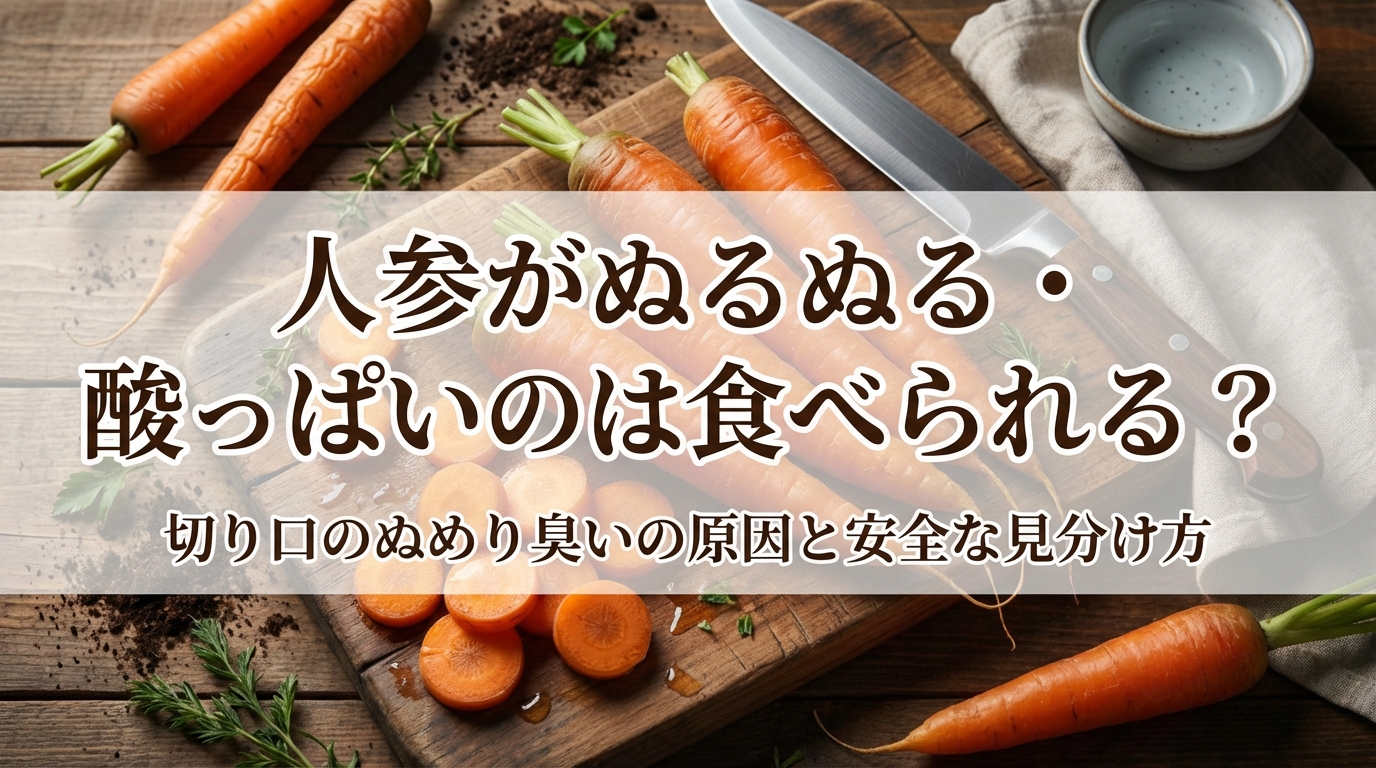 人参がぬるぬる・酸っぱいのは食べられる？切り口のぬめり臭いの原因と安全な見分け方