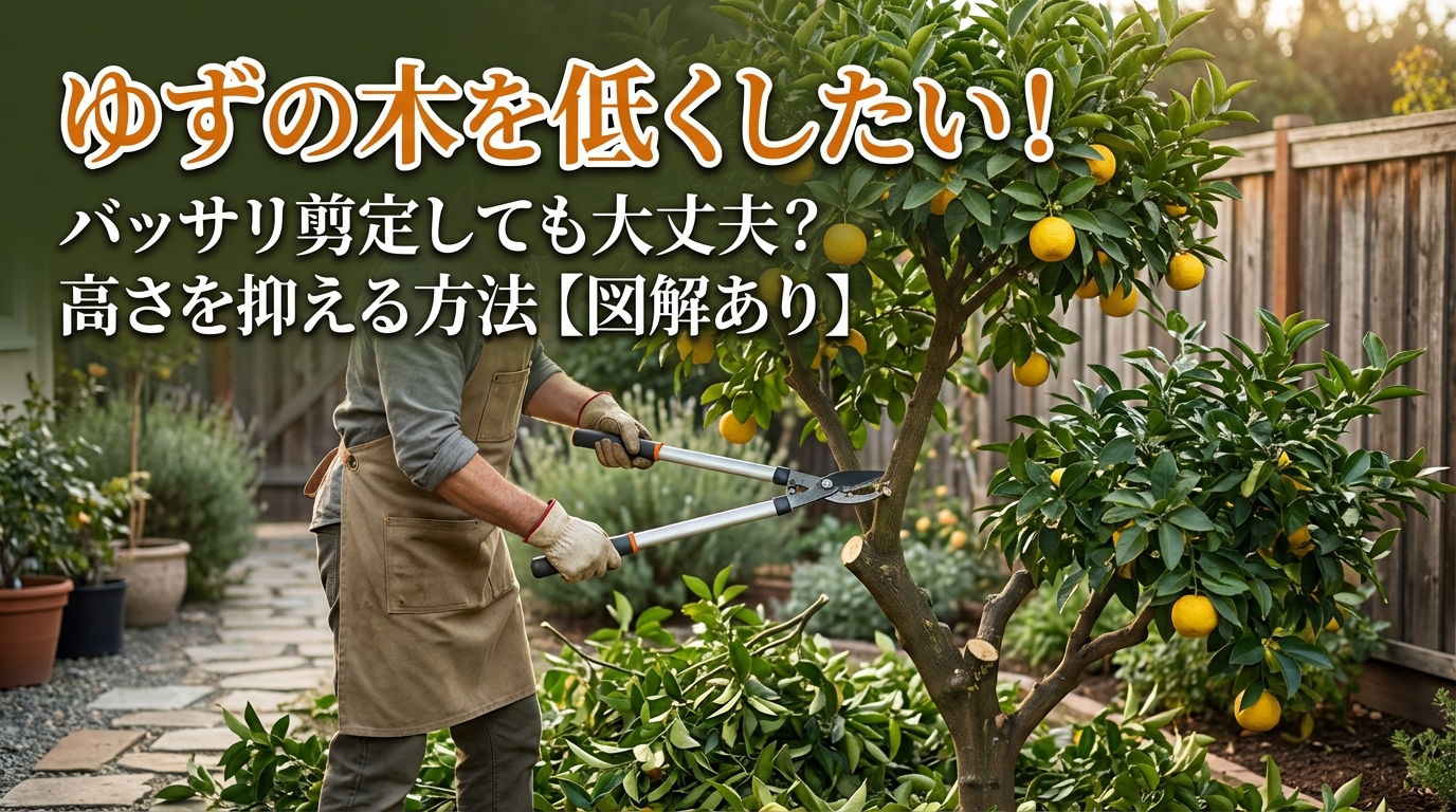 ゆずの木を低くしたい！バッサリ剪定しても大丈夫？高さを抑える方法【図解あり】