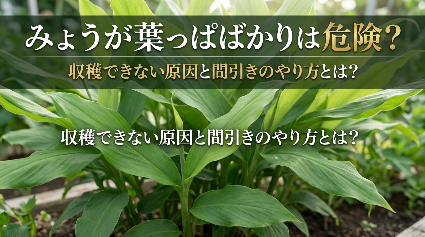 みょうがが葉っぱばかりは危険？収穫できない原因と間引きのやり方とは？