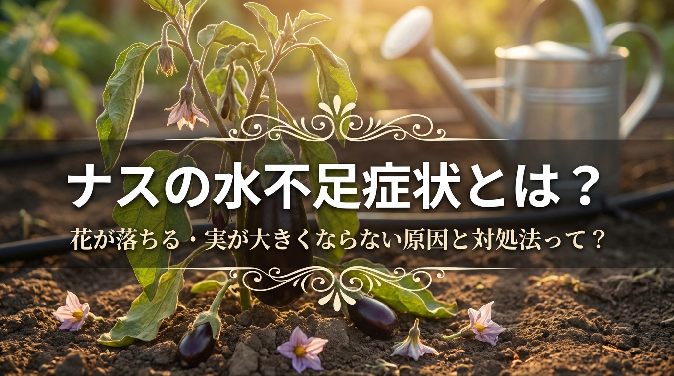 ナスの水不足症状とは?花が落ちる・実が大きくならない原因と対処法って?