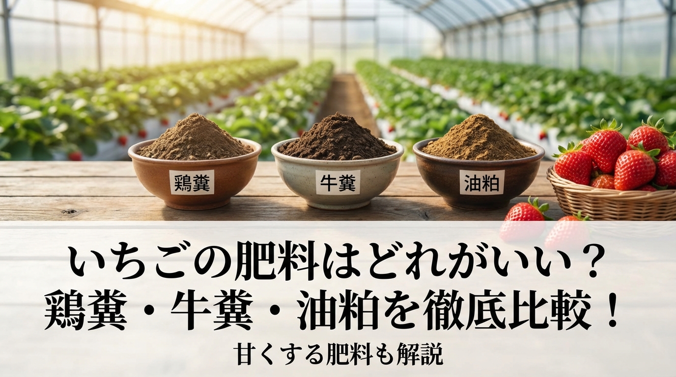いちごの肥料はどれがいい?鶏糞・牛糞・油粕を徹底比較!甘くする肥料も解説