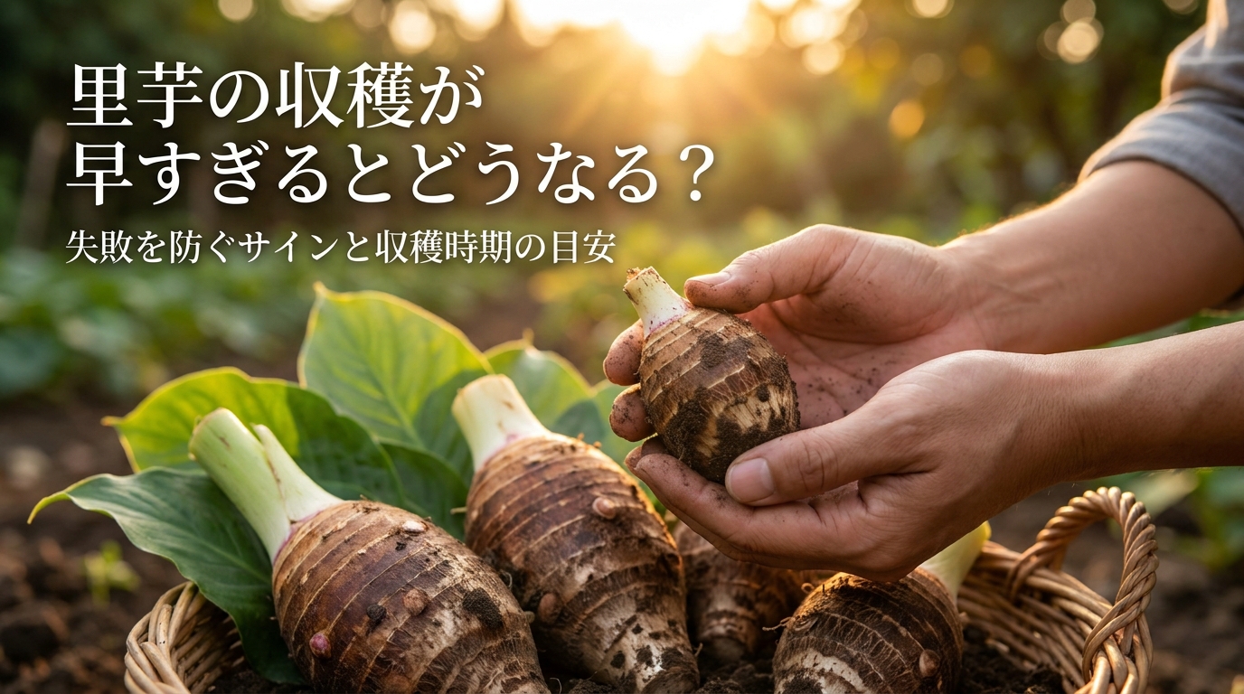 里芋の収穫が早すぎるとどうなる？失敗を防ぐサインと収穫時期の目安