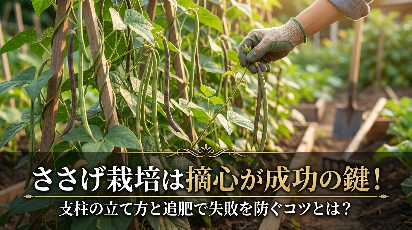 ささげ栽培は摘心が成功の鍵！支柱の立て方と追肥で失敗を防ぐコツとは？