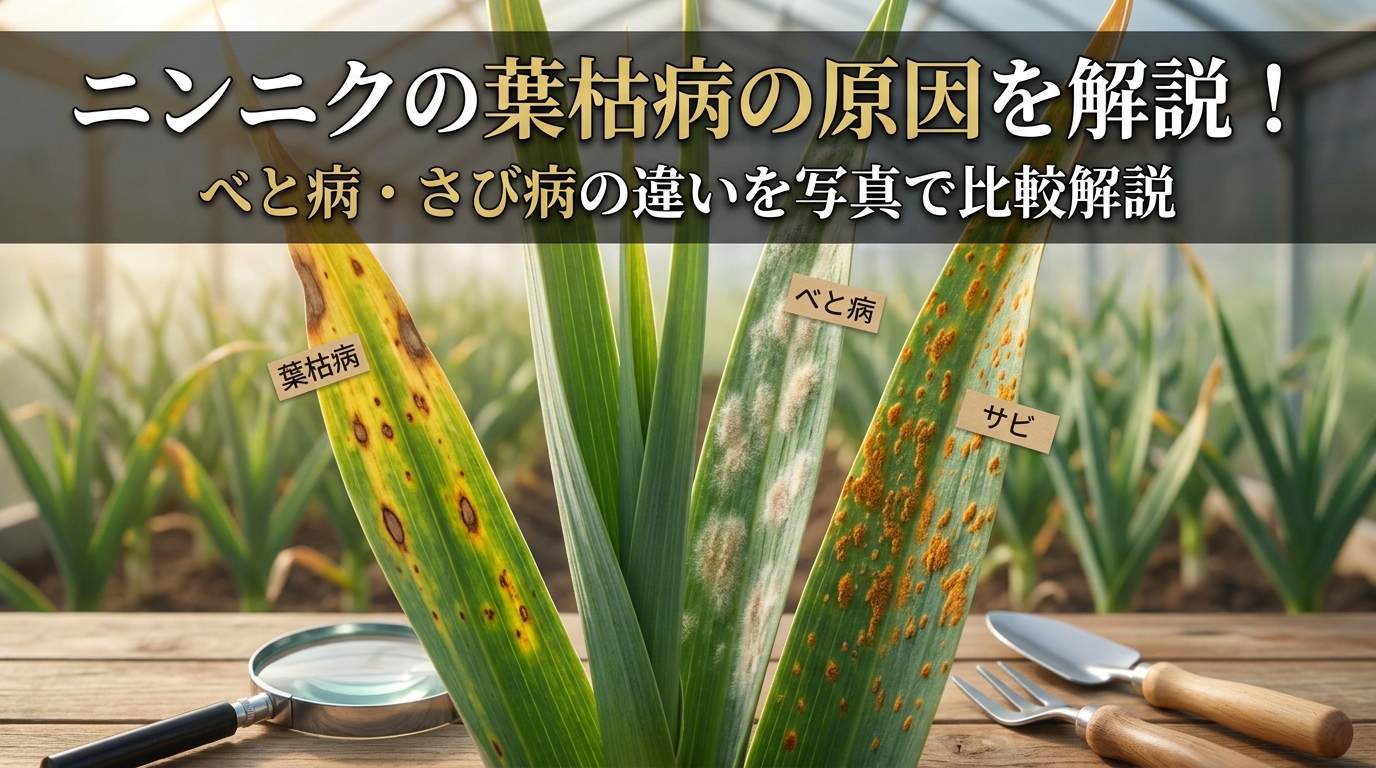 ニンニクの葉枯病の原因を解説!べと病・さび病の違いを写真で比較解説?
