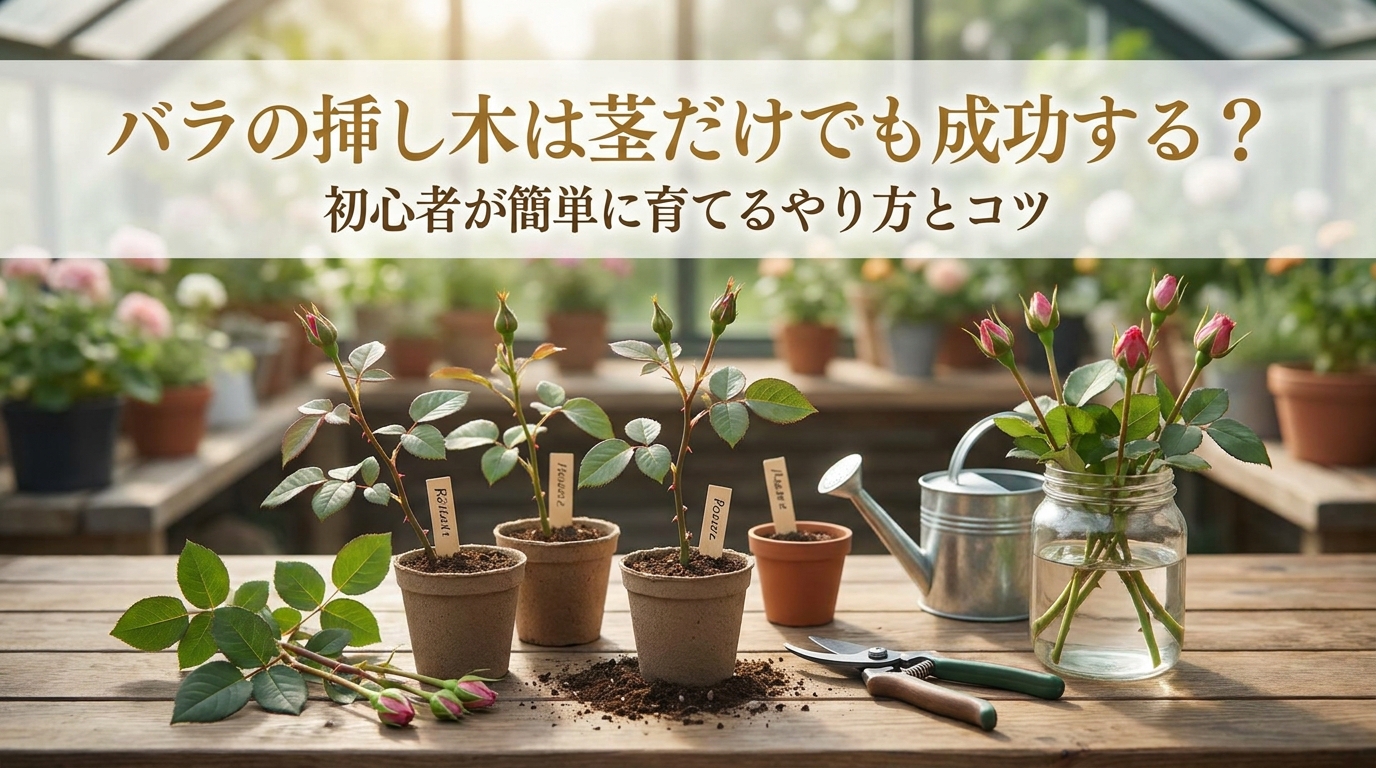 バラの挿し木は茎だけでも成功する？初心者が簡単に育てるやり方とコツ