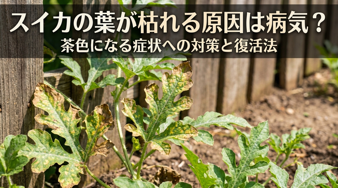 スイカの葉が枯れる原因は病気？茶色になる症状への対策と復活法