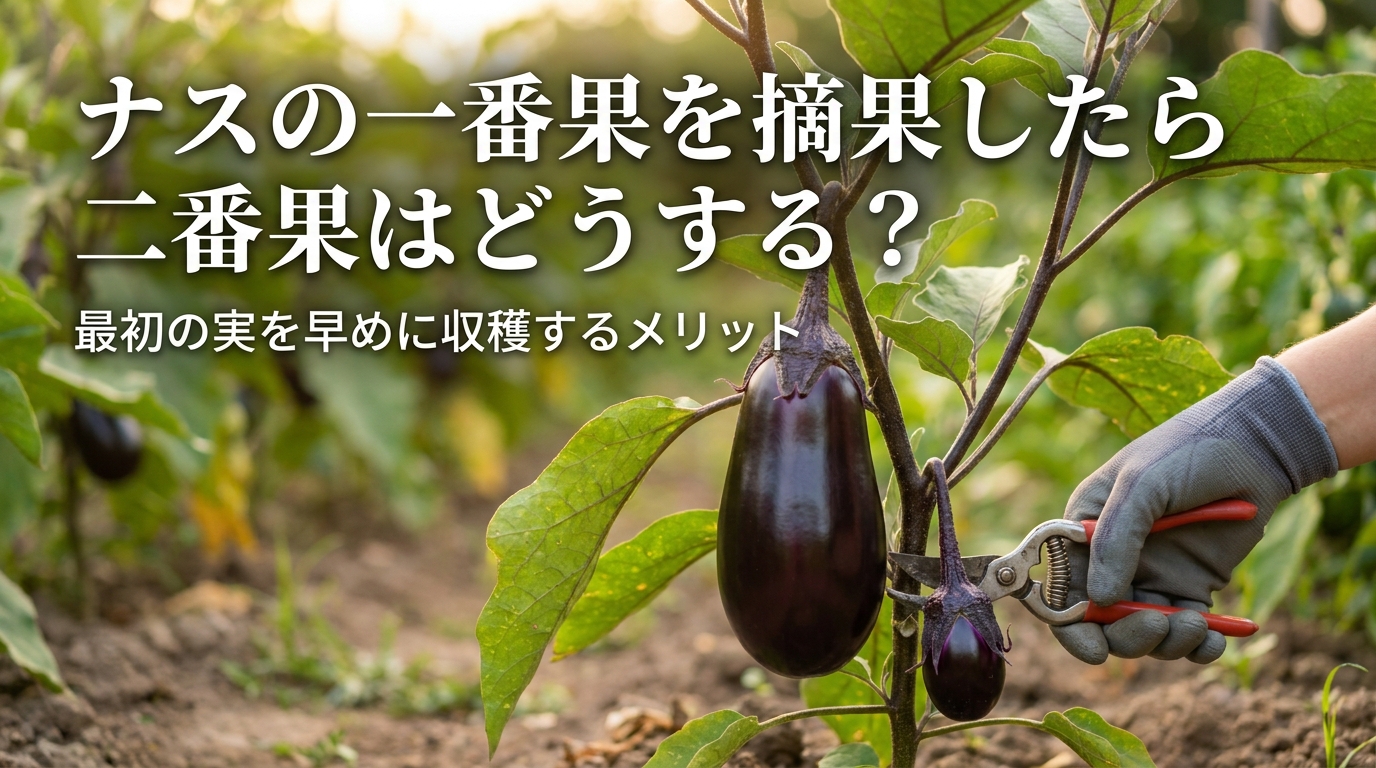 ナスの一番果を摘果したら二番果はどうする？最初の実を早めに収穫するメリット