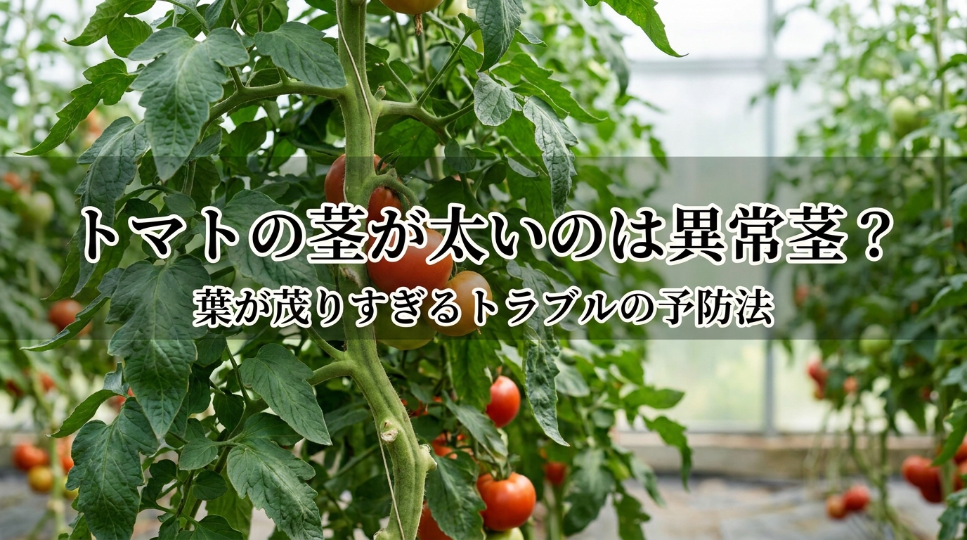 トマトの茎が太いのは異常茎？葉が茂りすぎるトラブルの予防法