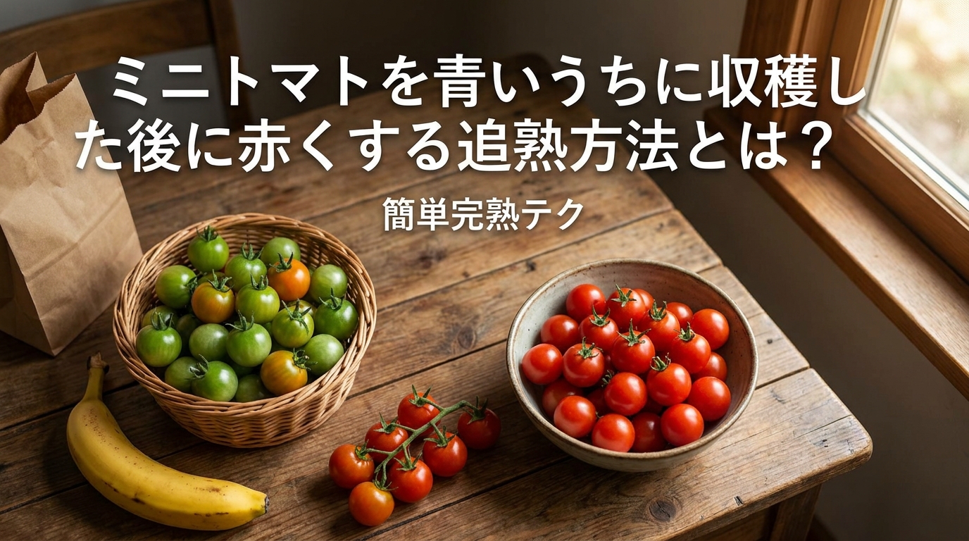 ミニトマトを青いうちに収穫した後に赤くする追熟方法とは?簡単完熟テク
