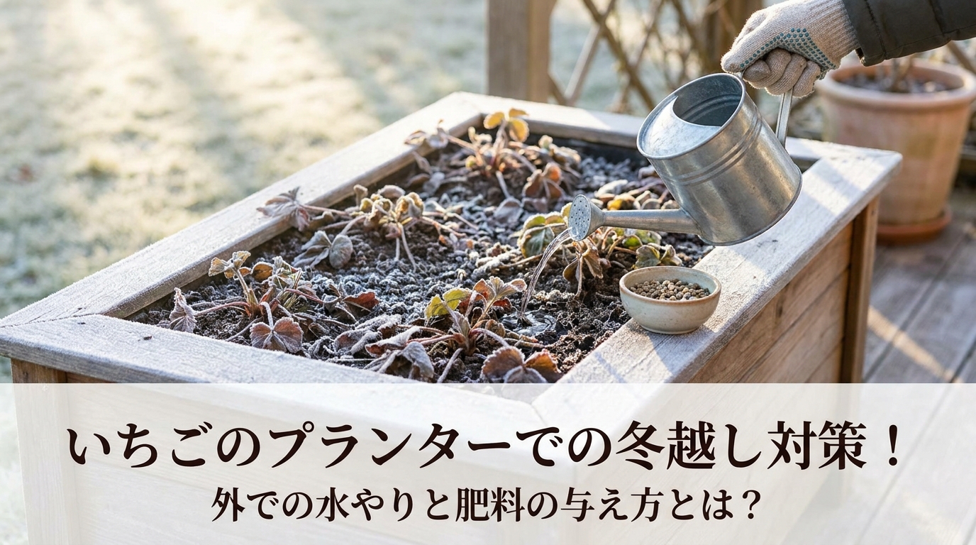 いちごのプランターでの冬越し対策!外での水やりと肥料の与え方とは?