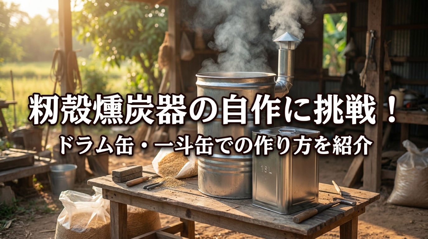 籾殻燻炭器の自作に挑戦!ドラム缶・一斗缶での作り方を紹介
