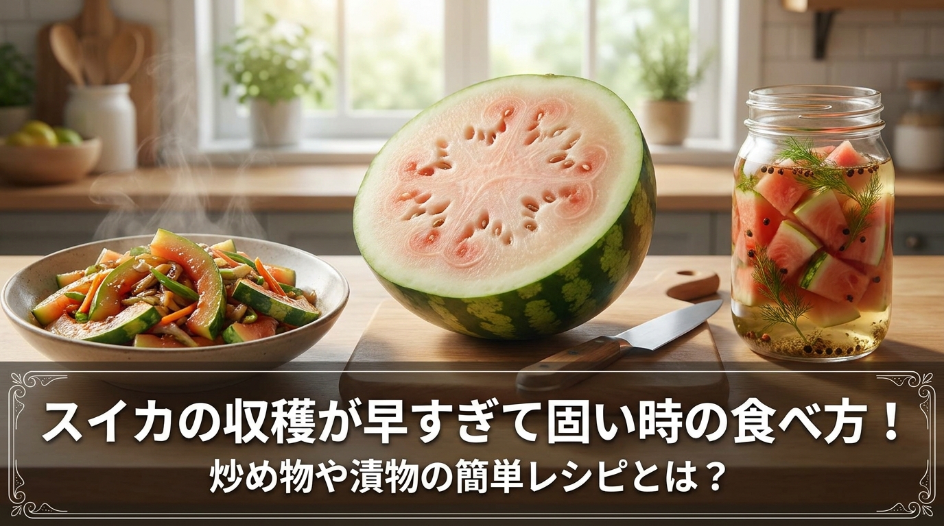スイカの収穫が早すぎて固い時の食べ方!炒め物や漬物の簡単レシピとは?