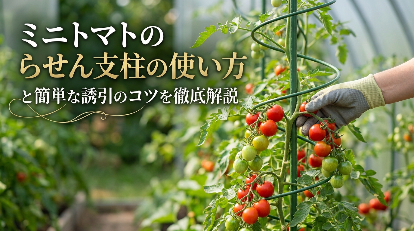 ミニトマトのらせん支柱の使い方と簡単な誘引のコツを徹底解説