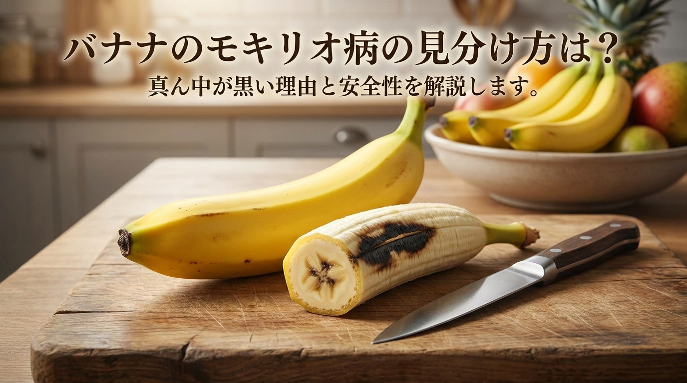 バナナのモキリオ病の見分け方は？真ん中が黒い理由と安全性を解説します