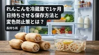 れんこんを冷蔵庫で1ヶ月日持ちさせる保存方法と変色防止策