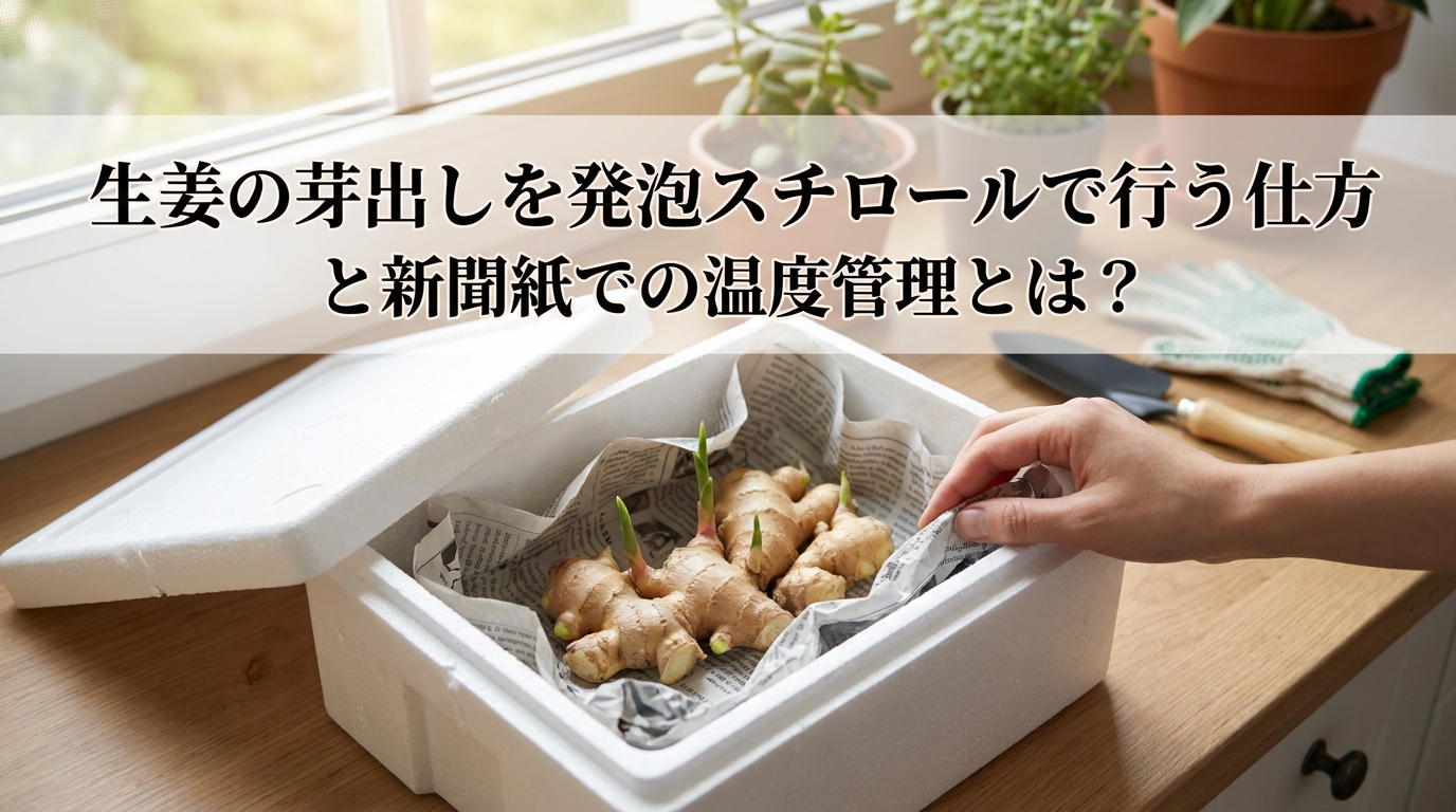 生姜の芽出しを発泡スチロールで行う仕方と新聞紙での温度管理とは？