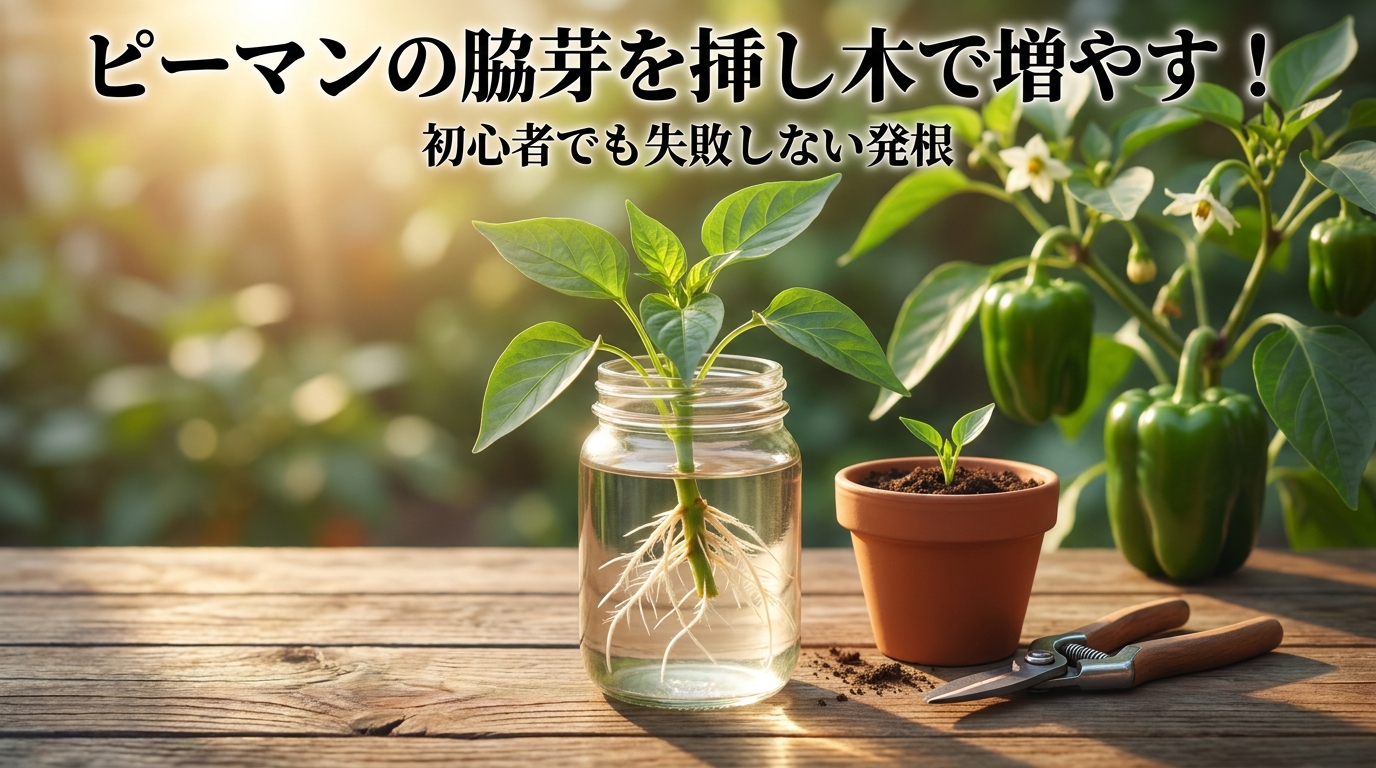 ピーマンの脇芽を挿し木で増やす!初心者でも失敗しない発根の方法とは?